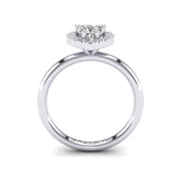 Gabriano Sandra 4 tırnaklı tektaş yüzük; GIA-HRD sertifikalı kalp pırlanta ve beyaz altın montürün yandan görünüşü